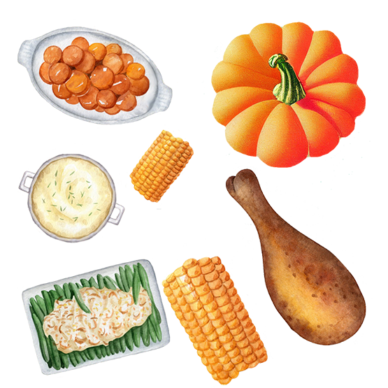 Thanksgiving food elements