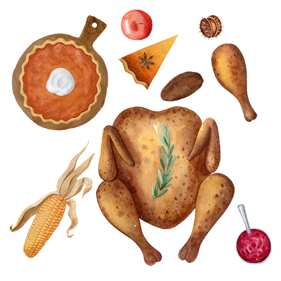 Thanksgiving food elements