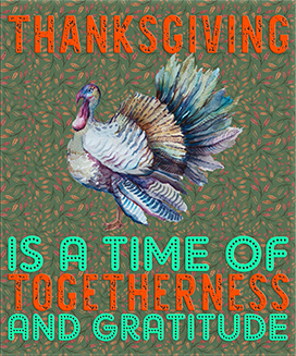 Thanksgiving greeting with turkey