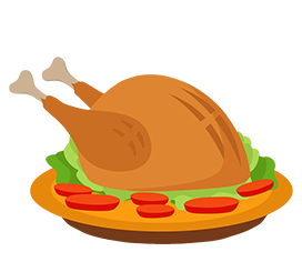 Thanksgiving roasted turkey clipart
