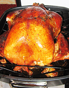 Thanksgiving turkey in oven