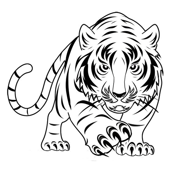 tiger hunting coloring page