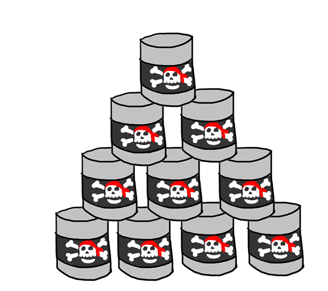 pirate birthday game topple tins