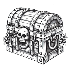 treasure-chest black and white clipart