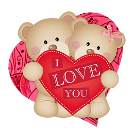 two bears with heart Valentine