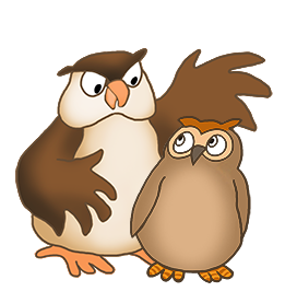 two cartoon owls