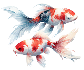 two koi fish drawings clipart