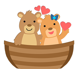 two love bear in boat
