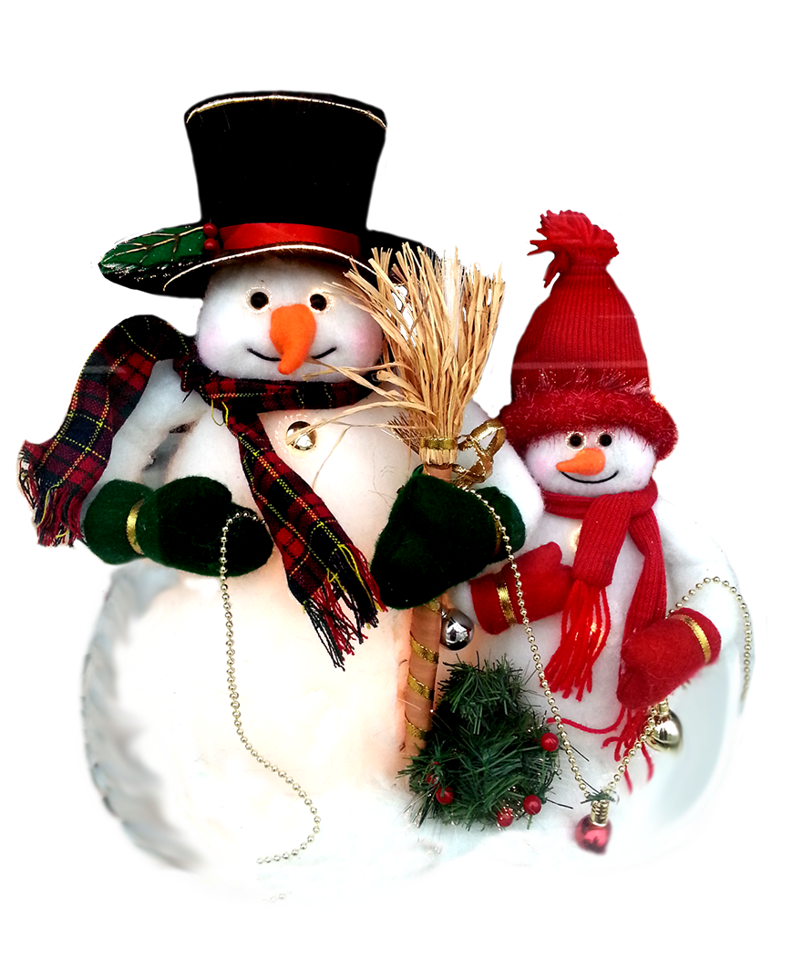two snowmen wishing you happy holiday