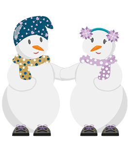 two snowmen in love