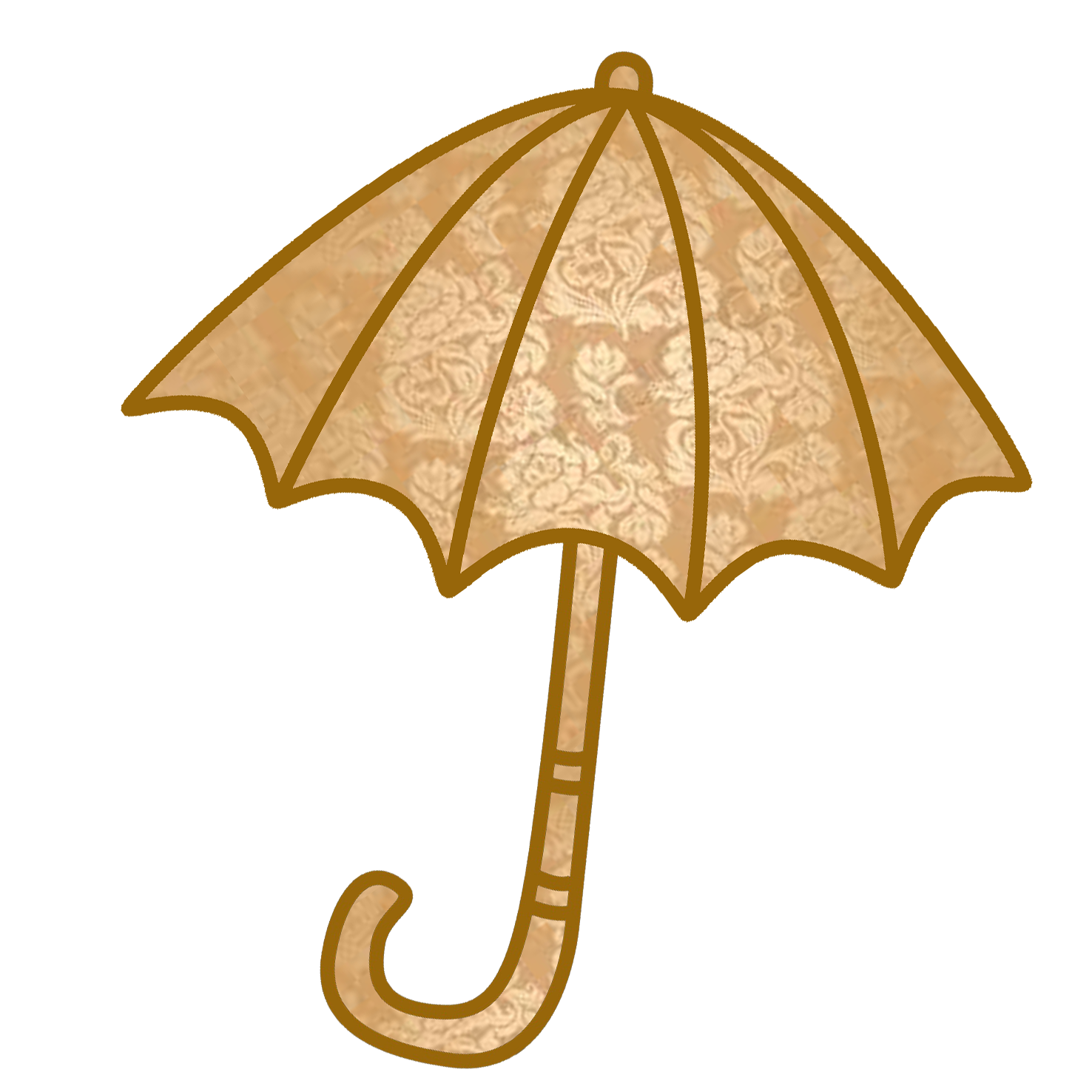 umbrella clipart with golden pattern
