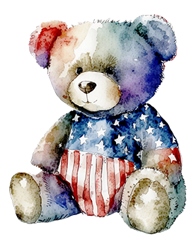 USA teddy bear 4th of July