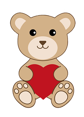 Valentine bear red heart