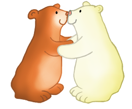 Valentine bears kissing