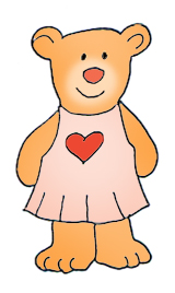 cute Valentine bear with heart
