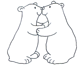 Valentine kissing bears