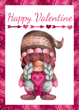 Free Gnome Valentine greeting card
