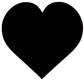 black Valentine heart clipart