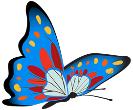 vibrant blue butterfly clipart