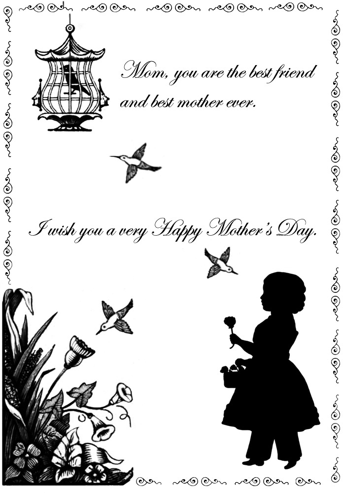 Victorian card with verse for Mother's day