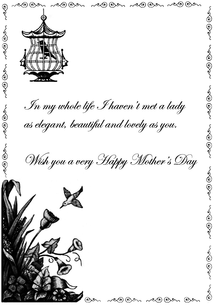 victorian card for Mother's day