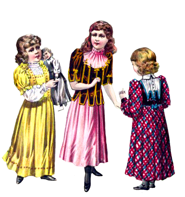 free Victorian graphics girls fashion