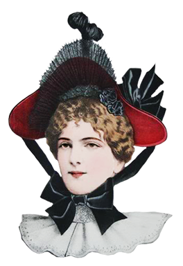 Victorian Ladies Dress Hats Clip Art