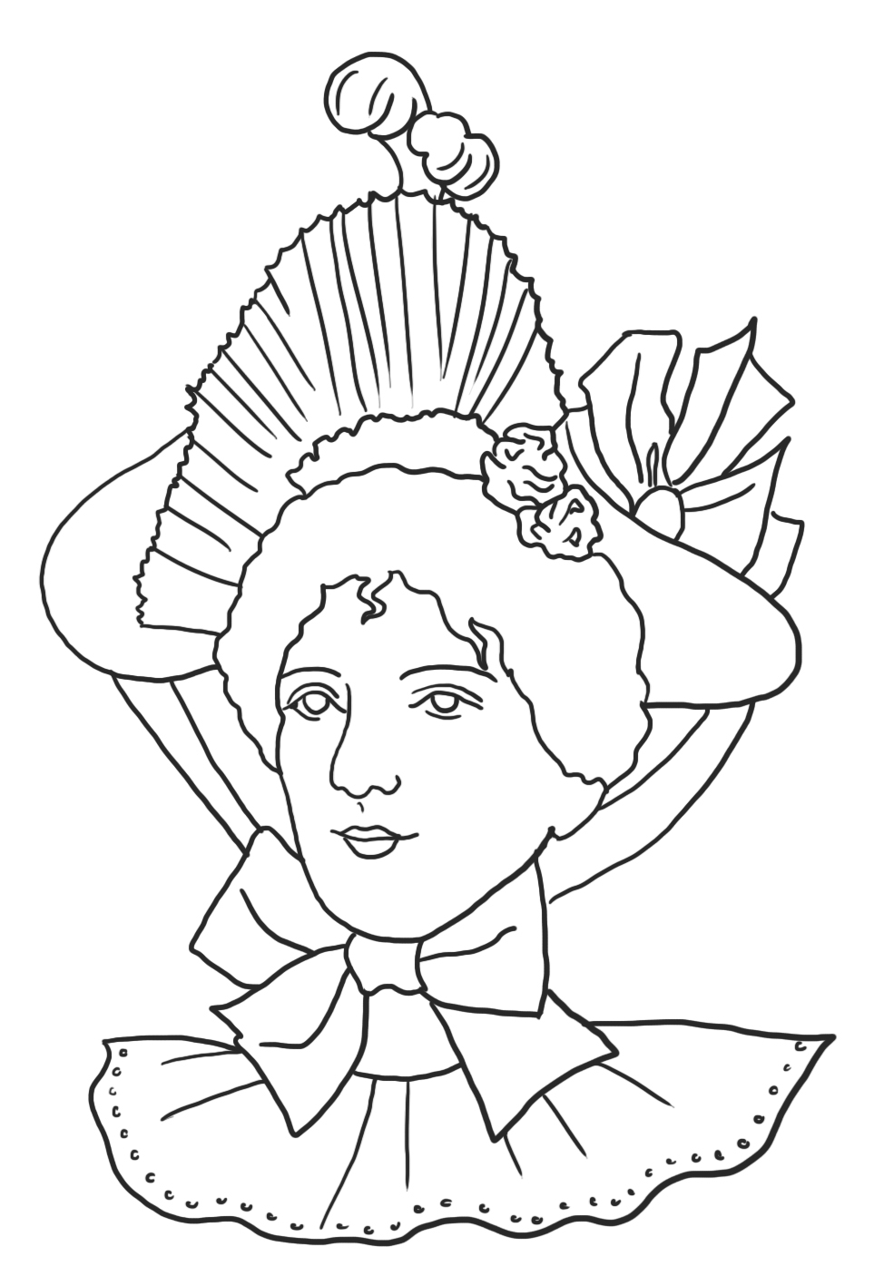 Victorian fashion coloring page