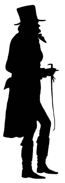 Victorian man silhouette with whip
