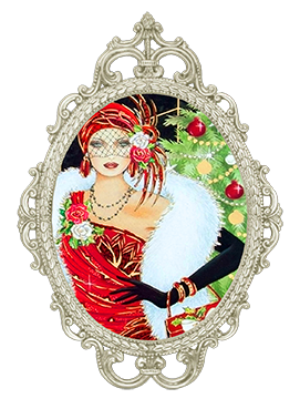 vintage Christmas art deco woman