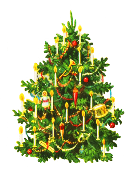 oldfashioned-decorated-christmas tree