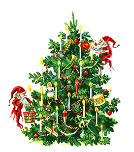 vintage Christmas tree clipart