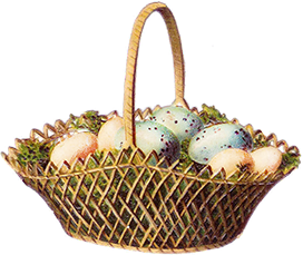 vintage Easter basekt clipart eggs