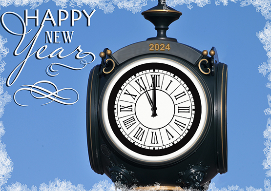 vintage New Year clock