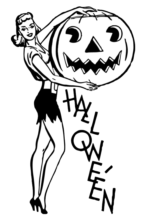 vintage pin-up Halloween greeting
