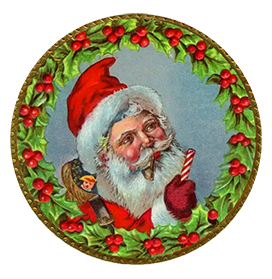 vintage Santa Claus vignette circle