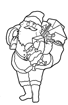 vintage santa coloring page