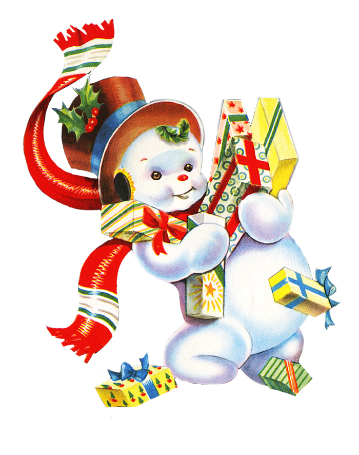 Snowman with Christmas presents