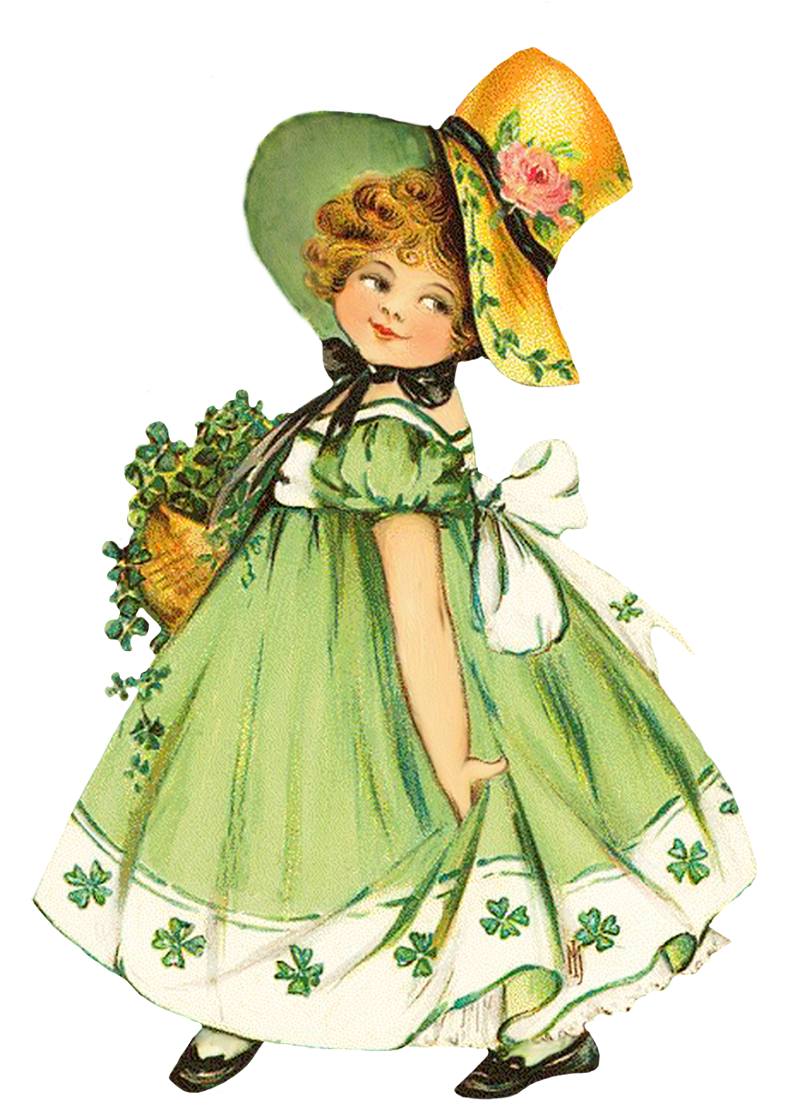 vintage St. Patrick's day girl