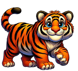 walking tiger clipart cartoonish