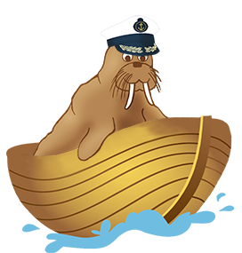 maritime clipart walrus captain on boat
