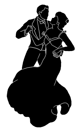 silhouette couple dancing waltz