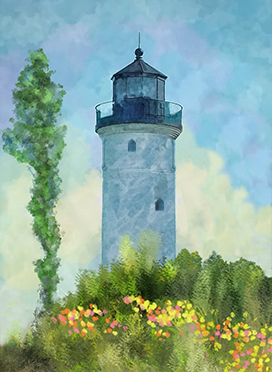 watercolor drawing lighthouse