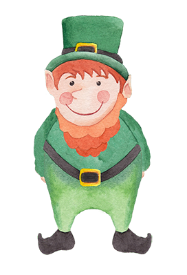 watercolor leprechaun cute