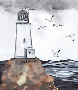 watercolor lighthouse painting