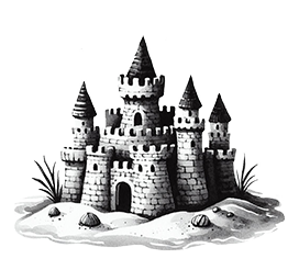 watercolor sandcastle clipart