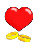 love heart wedding rings
