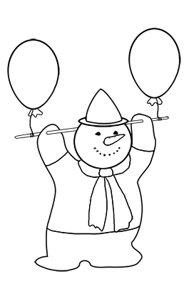 snowman weightlifter for coloring