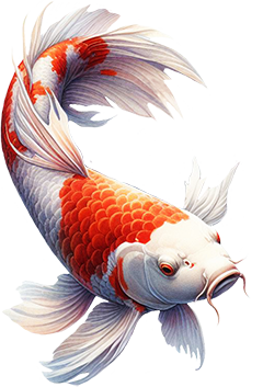 white orange koi fish clip art