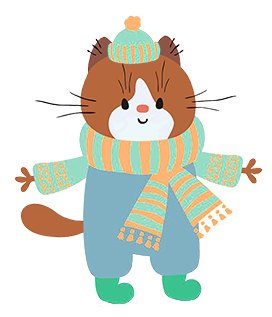 winter cat clipart